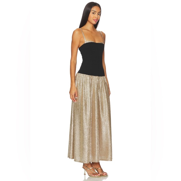 Show Me Your Mumu Hepburn Midi Dress size Small S Silver Confetti Black nwot - Picture 2 of 9